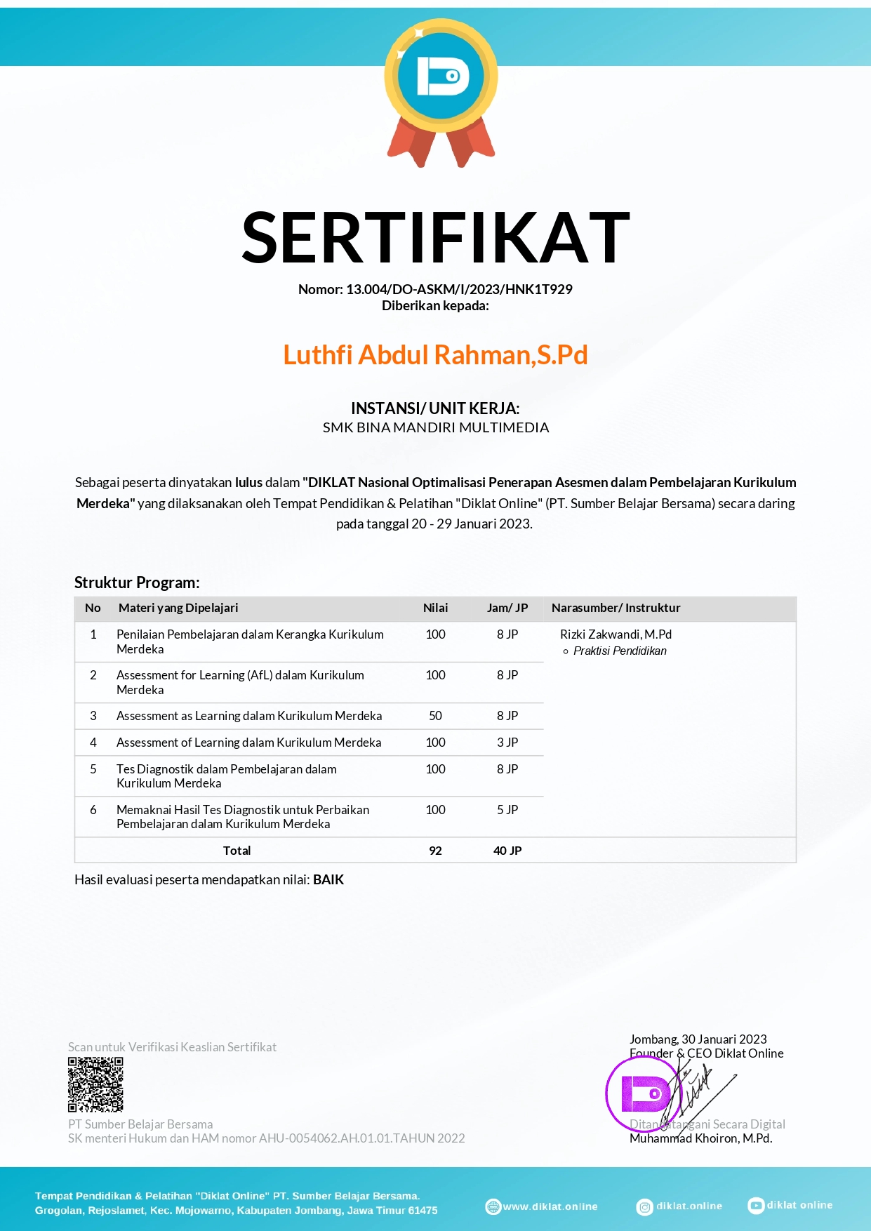 Sertifikat 1
